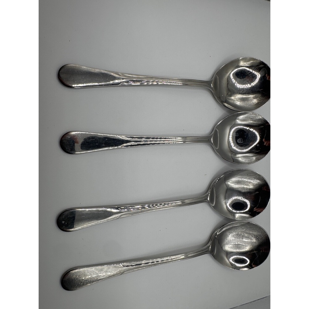 Endurance 18/10 Italy Stainless Steel Round Soup Spoons Set of 4 Silver Flatware